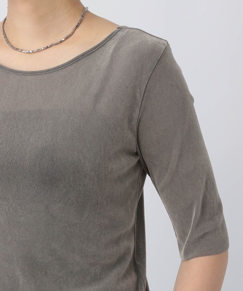 A part by（アパートバイ）の「ベロアプルオーバー_5分袖（Tシャツ/カットソー・レディース・ブラック/ライトグレー/ブルー/ボルドー・FREE）」の15枚目の写真