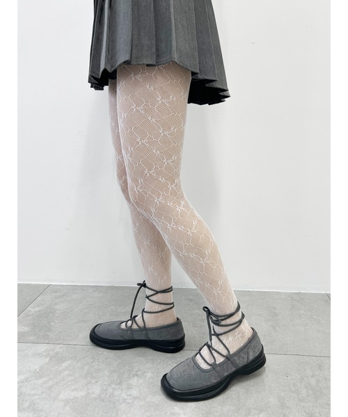 PHILLY（フィリー）の「【PHILLY】レースタイツ（タイツ/ストッキング・レディース・アイボリー/ブラック/ホワイト・FREE）」の4枚目の写真