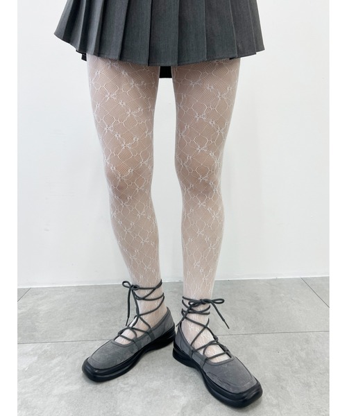 PHILLY（フィリー）の「【PHILLY】レースタイツ（タイツ/ストッキング・レディース・アイボリー/ブラック/ホワイト・FREE）」の5枚目の写真