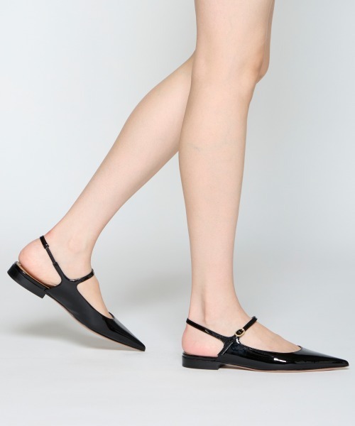 ペリーコ　CUORE エナメル バックスリング フラット ペリーコCUORE エナメル バックスリング フラット