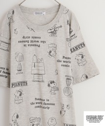 PEANUTS 天竺総柄 半袖Tシャツ