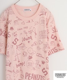 PEANUTS 天竺総柄 半袖Tシャツ