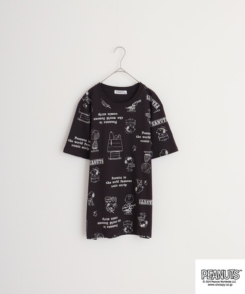 PEANUTS（ピーナッツ）の「PEANUTS 天竺総柄 半袖Tシャツ（Tシャツ/カットソー・メンズ・ライトピンク/オートミール/チャコール/ダークブルー/オフホワイト/ライトカーキ・M/L/LL）」の14枚目の写真