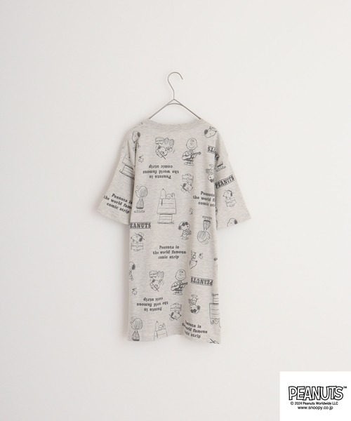 PEANUTS（ピーナッツ）の「PEANUTS 天竺総柄 半袖Tシャツ（Tシャツ/カットソー・メンズ・ライトピンク/オートミール/チャコール/ダークブルー/オフホワイト/ライトカーキ・M/L/LL）」の9枚目の写真