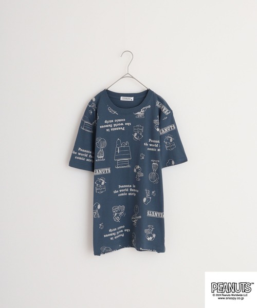 PEANUTS（ピーナッツ）の「PEANUTS 天竺総柄 半袖Tシャツ（Tシャツ/カットソー・メンズ・ライトピンク/オートミール/チャコール/ダークブルー/オフホワイト/ライトカーキ・M/L/LL）」の12枚目の写真