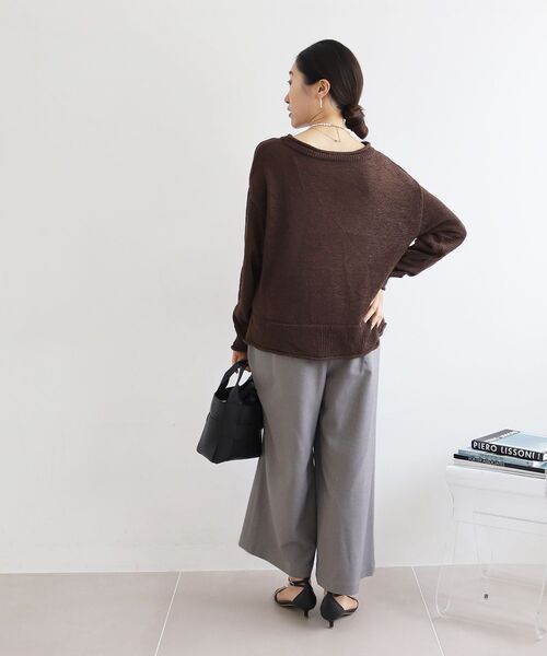le.coeur blanc(ルクールブラン)の「ファンシーヤーンロールデザインニット(ニット/セーター・レディース・ダークグレー/ベージュ/ダークブラウン・38)」の5枚目の写真