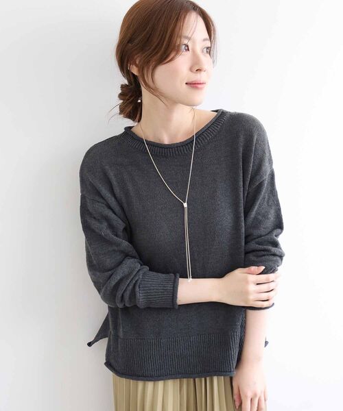 le.coeur blanc(ルクールブラン)の「ファンシーヤーンロールデザインニット(ニット/セーター・レディース・ダークグレー/ベージュ/ダークブラウン・38)」の11枚目の写真
