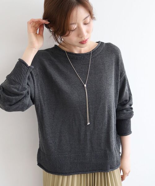 le.coeur blanc(ルクールブラン)の「ファンシーヤーンロールデザインニット(ニット/セーター・レディース・ダークグレー/ベージュ/ダークブラウン・38)」の12枚目の写真