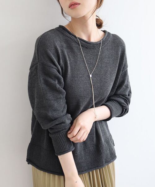 le.coeur blanc(ルクールブラン)の「ファンシーヤーンロールデザインニット(ニット/セーター・レディース・ダークグレー/ベージュ/ダークブラウン・38)」の13枚目の写真