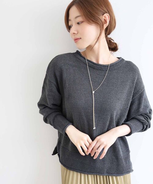 le.coeur blanc(ルクールブラン)の「ファンシーヤーンロールデザインニット(ニット/セーター・レディース・ダークグレー/ベージュ/ダークブラウン・38)」の15枚目の写真