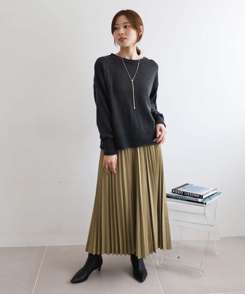 le.coeur blanc(ルクールブラン)の「ファンシーヤーンロールデザインニット(ニット/セーター・レディース・ダークグレー/ベージュ/ダークブラウン・38)」の20枚目の写真