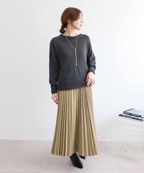 le.coeur blanc(ルクールブラン)の「ファンシーヤーンロールデザインニット(ニット/セーター・レディース・ダークグレー/ベージュ/ダークブラウン・38)」の21枚目の写真