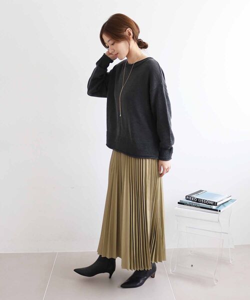 le.coeur blanc(ルクールブラン)の「ファンシーヤーンロールデザインニット(ニット/セーター・レディース・ダークグレー/ベージュ/ダークブラウン・38)」の22枚目の写真