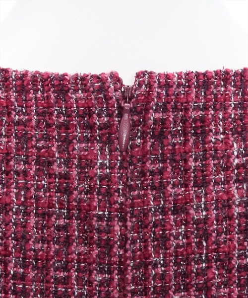 clear（クリア）の「ツイードミニワンピース [低身長用サイズ有 ふんわりシルエット]≪2024AW新作≫（ワンピース・レディース・ブラック/ボルドー・F/XS）」の15枚目の写真