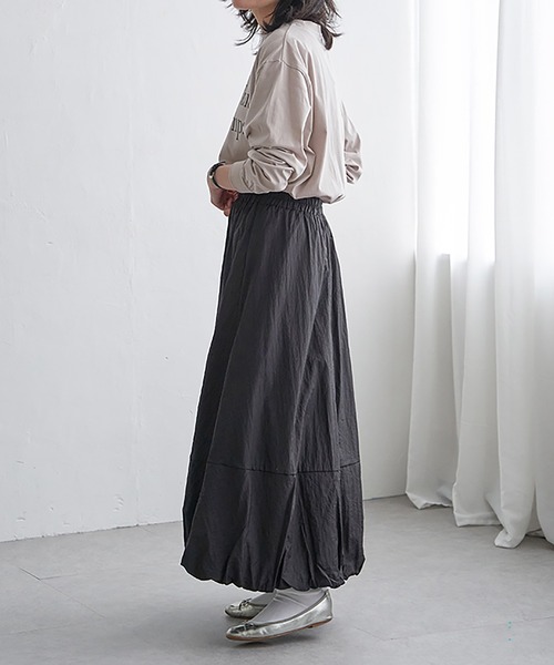 VENCEEXCHANGE（ヴァンスエクスチェンジ）の「ナイロンバルーンスカート（スカート・レディース・ブラック/ベージュ/チャコール・FREE）」の18枚目の写真