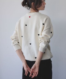 《新色追加》ハート刺繍 ニット プルオーバー 冬《着用動画あり》