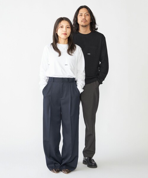 SHIPS(シップス)の「【WEB限定】SHIPS: マイクロ SHIPSロゴ ポケット ロングスリーブ Tシャツ (ロンT)(Tシャツ/カットソー・メンズ・コバルトブルー/ブラック/ダークグレー/ホワイト/ライトホワイト・X-LARGE/LARGE/MEDIUM/SMALL)」の6枚目の写真
