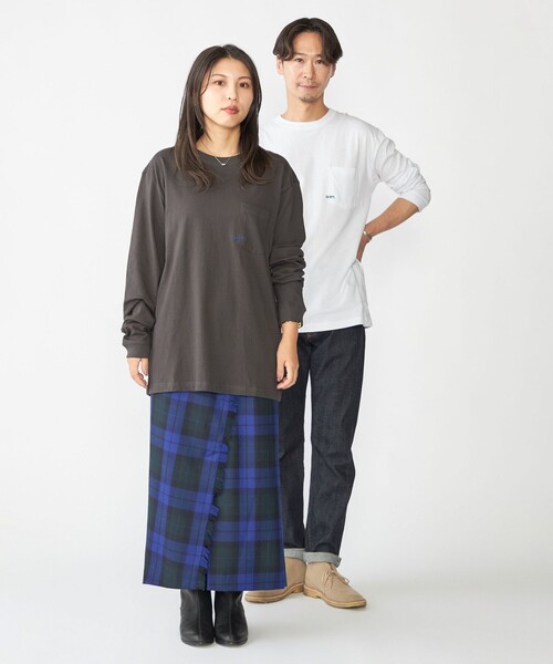 SHIPS(シップス)の「【WEB限定】SHIPS: マイクロ SHIPSロゴ ポケット ロングスリーブ Tシャツ (ロンT)(Tシャツ/カットソー・メンズ・コバルトブルー/ブラック/ダークグレー/ホワイト/ライトホワイト・X-LARGE/LARGE/MEDIUM/SMALL)」の9枚目の写真