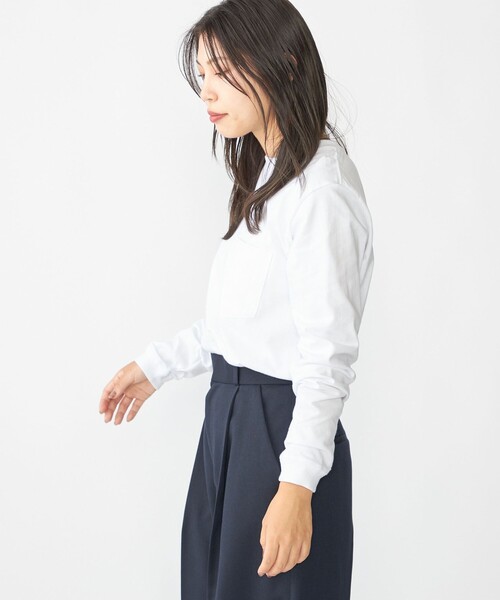 SHIPS(シップス)の「【WEB限定】SHIPS: マイクロ SHIPSロゴ ポケット ロングスリーブ Tシャツ (ロンT)(Tシャツ/カットソー・メンズ・コバルトブルー/ブラック/ダークグレー/ホワイト/ライトホワイト・X-LARGE/LARGE/MEDIUM/SMALL)」の18枚目の写真