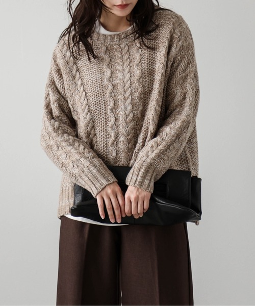 AMELY(エミリー)の「メランジニットプルオーバー(ニット/セーター・レディース・イエロー/ブラック/ブルー/ベージュ・フリー)」の12枚目の写真