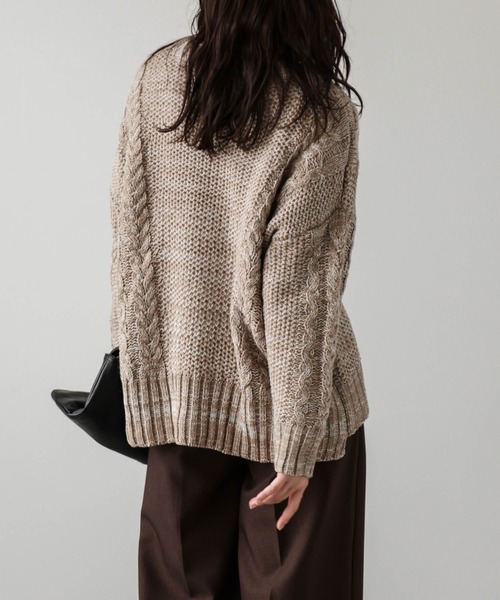 AMELY(エミリー)の「メランジニットプルオーバー(ニット/セーター・レディース・イエロー/ブラック/ブルー/ベージュ・フリー)」の15枚目の写真