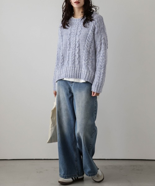 AMELY(エミリー)の「メランジニットプルオーバー(ニット/セーター・レディース・イエロー/ブラック/ブルー/ベージュ・フリー)」の17枚目の写真