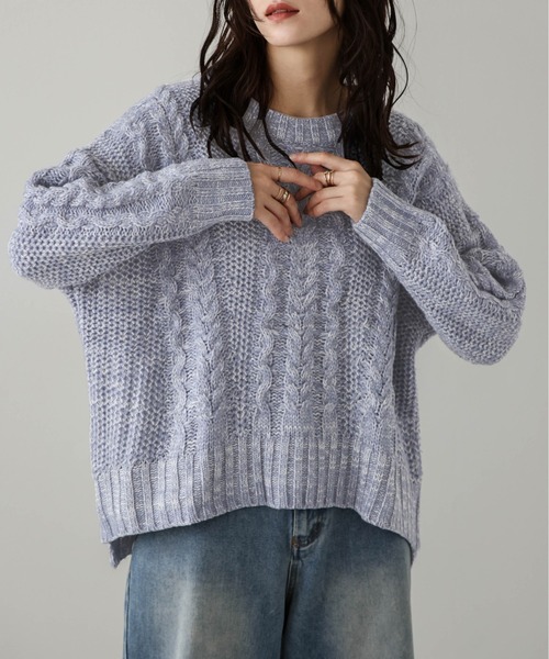 AMELY(エミリー)の「メランジニットプルオーバー(ニット/セーター・レディース・イエロー/ブラック/ブルー/ベージュ・フリー)」の20枚目の写真