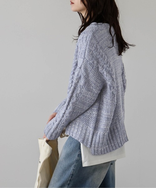 AMELY(エミリー)の「メランジニットプルオーバー(ニット/セーター・レディース・イエロー/ブラック/ブルー/ベージュ・フリー)」の21枚目の写真