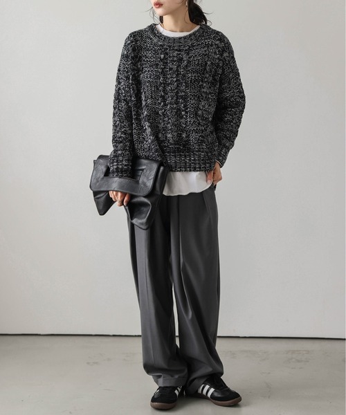 AMELY(エミリー)の「メランジニットプルオーバー(ニット/セーター・レディース・イエロー/ブラック/ブルー/ベージュ・フリー)」の5枚目の写真