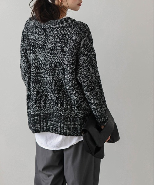 AMELY(エミリー)の「メランジニットプルオーバー(ニット/セーター・レディース・イエロー/ブラック/ブルー/ベージュ・フリー)」の9枚目の写真