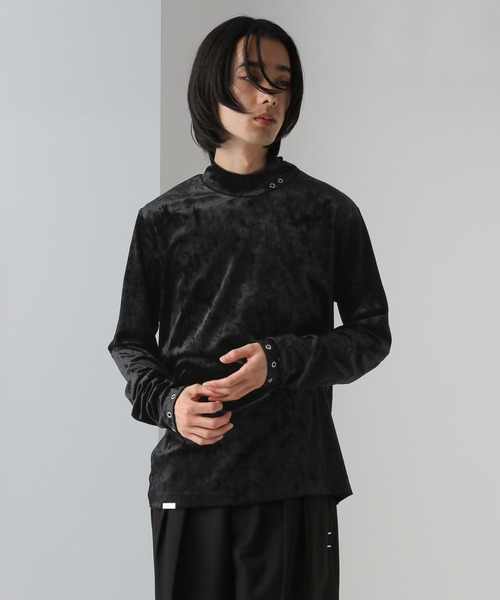HARE(ハレ)の「ハトメデザインベロアカット(HARE)(Tシャツ/カットソー・メンズ・パープル/ブラック・FREE)」の2枚目の写真