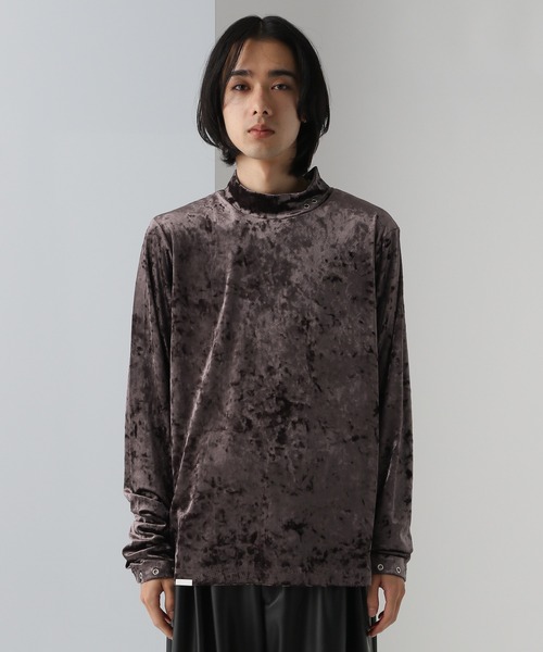 HARE(ハレ)の「ハトメデザインベロアカット(HARE)(Tシャツ/カットソー・メンズ・パープル/ブラック・FREE)」の9枚目の写真