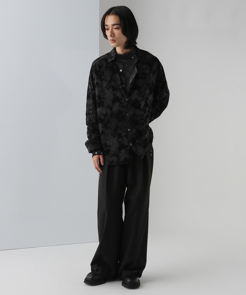 HARE(ハレ)の「ハトメデザインベロアカット(HARE)(Tシャツ/カットソー・メンズ・パープル/ブラック・FREE)」の3枚目の写真