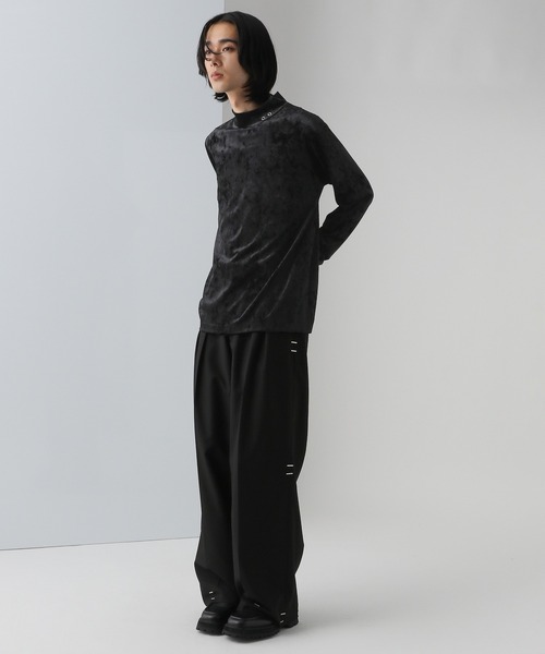 HARE(ハレ)の「ハトメデザインベロアカット(HARE)(Tシャツ/カットソー・メンズ・パープル/ブラック・FREE)」の4枚目の写真