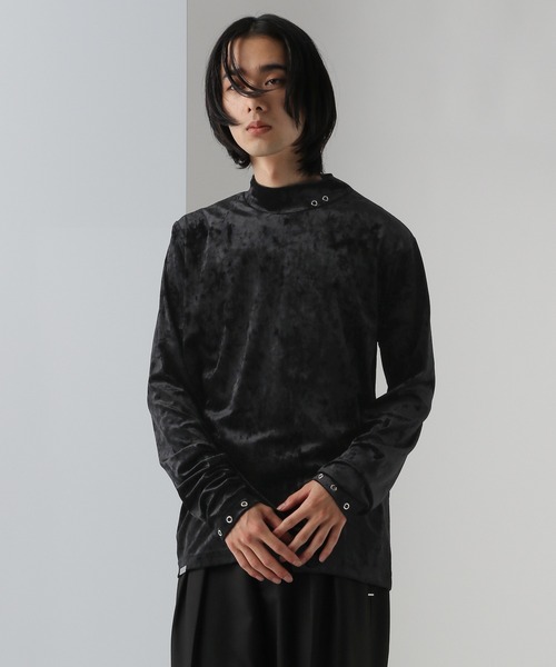 HARE(ハレ)の「ハトメデザインベロアカット(HARE)(Tシャツ/カットソー・メンズ・パープル/ブラック・FREE)」の5枚目の写真