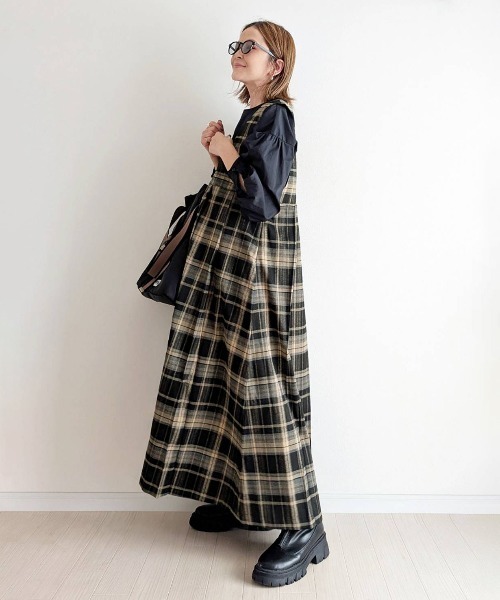 notch.（ノッチ）の「【 notch. by yui 】プリーツワンピース（ジャンパースカート・レディース・チェック/ブラウン/ブラック・M/TM）」の20枚目の写真