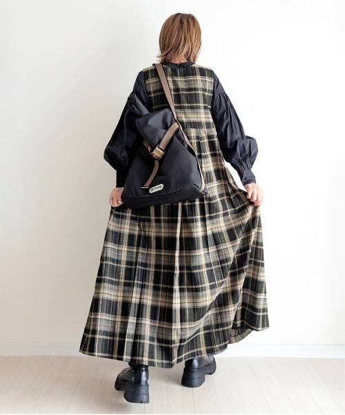 notch.（ノッチ）の「【 notch. by yui 】プリーツワンピース（ジャンパースカート・レディース・チェック/ブラウン/ブラック・M/TM）」の21枚目の写真
