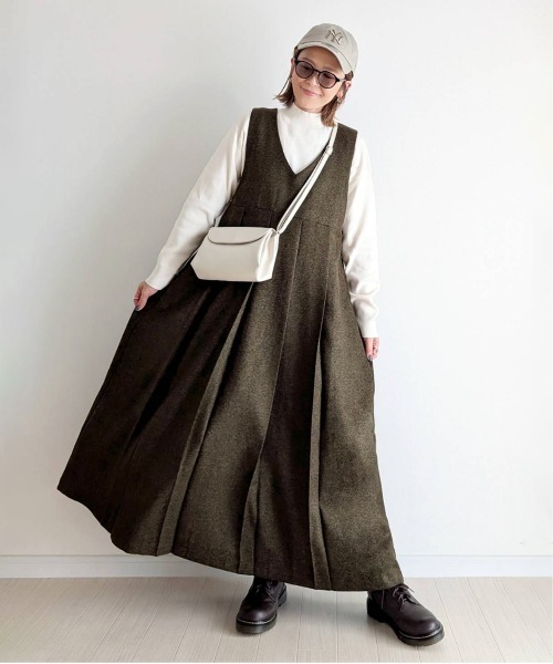 notch.（ノッチ）の「【 notch. by yui 】プリーツワンピース（ジャンパースカート・レディース・チェック/ブラウン/ブラック・M/TM）」の13枚目の写真