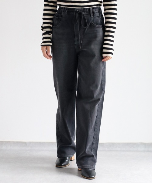 【セール】〈セットアップ可能〉リメイクデニムレギュラーストレートパンツ（デニムパンツ）｜cepo（セポ）