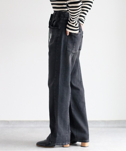 【セール】〈セットアップ可能〉リメイクデニムレギュラーストレートパンツ（デニムパンツ）｜cepo（セポ）