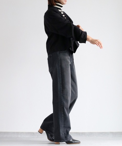 【セール】〈セットアップ可能〉リメイクデニムレギュラーストレートパンツ（デニムパンツ）｜cepo（セポ）