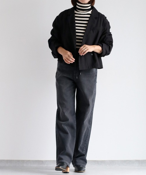 【セール】〈セットアップ可能〉リメイクデニムレギュラーストレートパンツ（デニムパンツ）｜cepo（セポ）