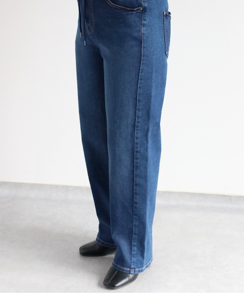 【セール】〈セットアップ可能〉リメイクデニムレギュラーストレートパンツ（デニムパンツ）｜cepo（セポ）