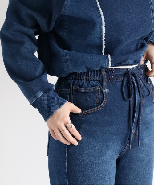 【セール】〈セットアップ可能〉リメイクデニムレギュラーストレートパンツ（デニムパンツ）｜cepo（セポ）