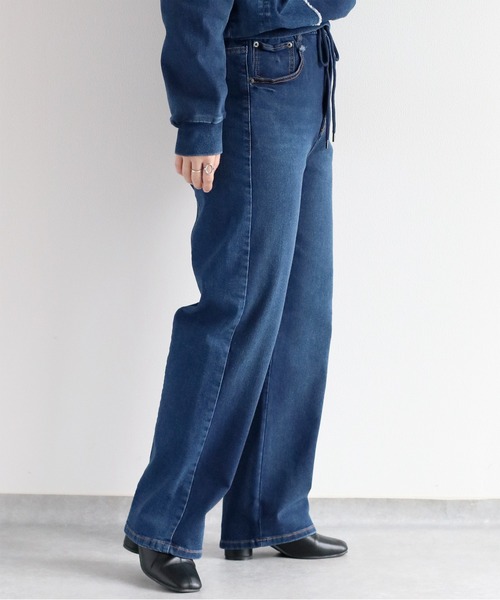 【セール】〈セットアップ可能〉リメイクデニムレギュラーストレートパンツ（デニムパンツ）｜cepo（セポ）