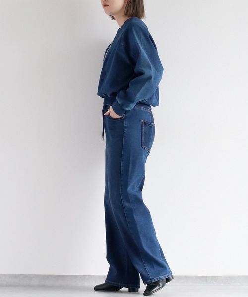 【セール】〈セットアップ可能〉リメイクデニムレギュラーストレートパンツ（デニムパンツ）｜cepo（セポ）