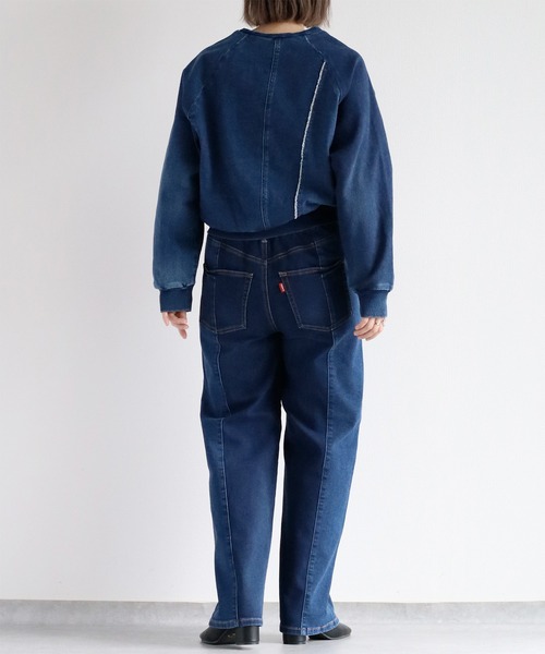 【セール】〈セットアップ可能〉リメイクデニムレギュラーストレートパンツ（デニムパンツ）｜cepo（セポ）