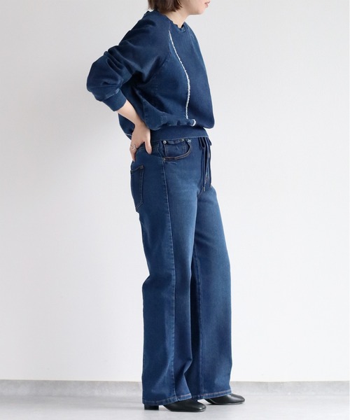 【セール】〈セットアップ可能〉リメイクデニムレギュラーストレートパンツ（デニムパンツ）｜cepo（セポ）