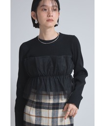 チュールフリルニットプルオーバー