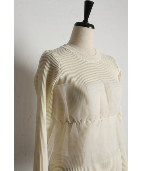 【さかうえ様】大阪送料無料★3か月保障★2020年★R-V32KV★R-707 チュールフリルニットプルオーバー